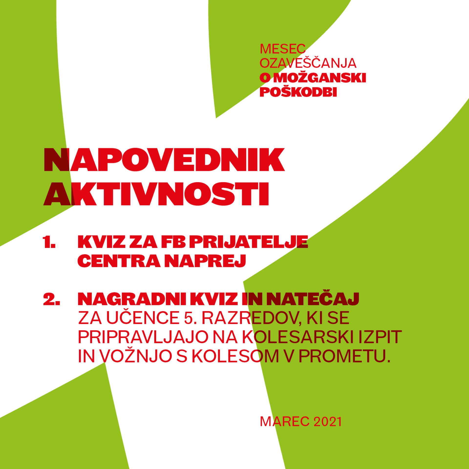 Mesec ozaveščanja o možganski poškodbi