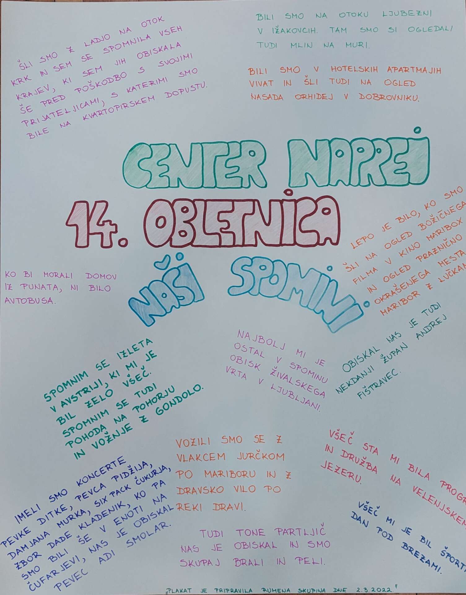ŠTIRINAJST LET CENTRA NAPREJ